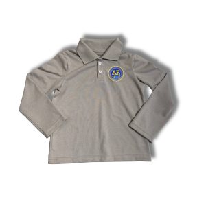 Polo manches longues gris clair <br>( AF )