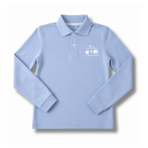 Polo manches longues bleu claire